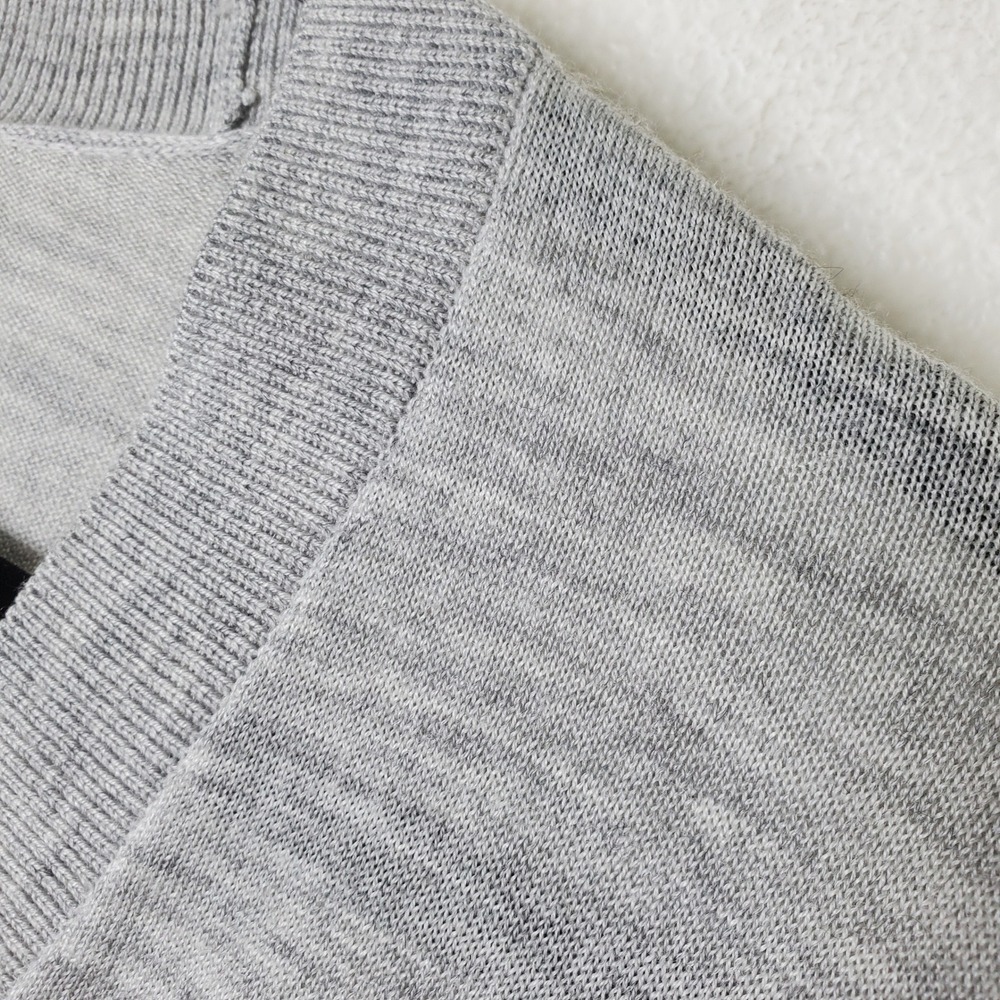 LOFT Womens Heathered Gray Cardigan Wool Blend Knit Button Up Sweater Size Large - Picture 3 of 10